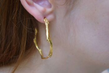 Boucles d'oreilles en or pour femmes, boucles d'oreilles en branche d'olivier, N 1
