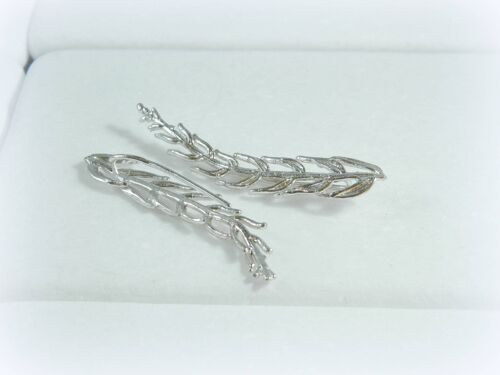 Real arocaria Leaf earrings in sterling silver.