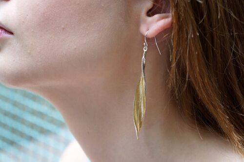 Leaf Earrings for Women, sterling Silver Olive leaves Earrin