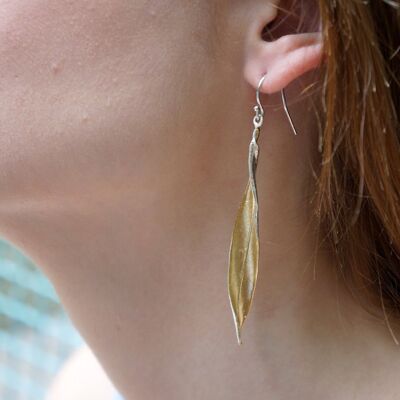 Leaf Earrings for Women, sterling Silver Olive leaves Earrin