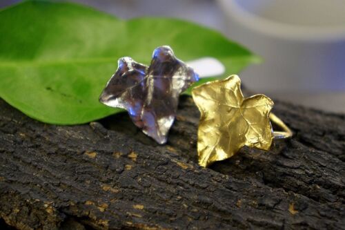 Nature Ivy leaf Rings for Women 14k Gold plated.