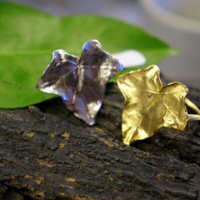 Nature Ivy leaf Rings for Women 14k Gold plated.