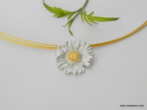 Sunflower necklace in Sterling Silver symbol of Healing,Pati
