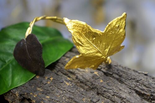 Ivy Leaf cuff Bracelet. Olive branches and two Ivy leaves Go