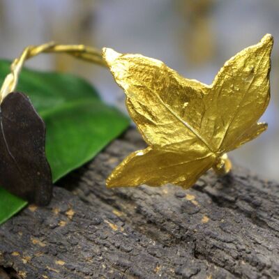 Ivy Leaf cuff Bracelet. Olive branches and two Ivy leaves Go