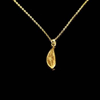 Collier minimaliste. Collier pendentif feuille d'olivier en or minuscule wi 2