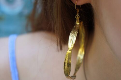 Sterling silver hoop earrings from Olive Leaves, Goldplated.