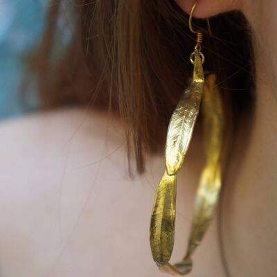 Sterling silver hoop earrings from Olive Leaves, Goldplated.