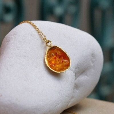 Sterling Silver Goldplated Chain Necklace. Limpet pendant wi