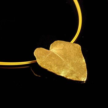 Colliers pour femme en forme de coeur feuille de lierre Plaqué Or en Sterl 2