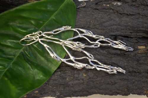 Natural Silver Jasmine Twig Earrings.