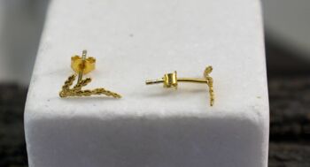 Boucles d'oreilles en argent Juniper Tiny Cypress, plaquées or. 3
