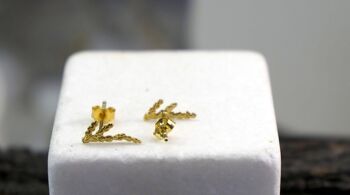 Boucles d'oreilles en argent Juniper Tiny Cypress, plaquées or. 4