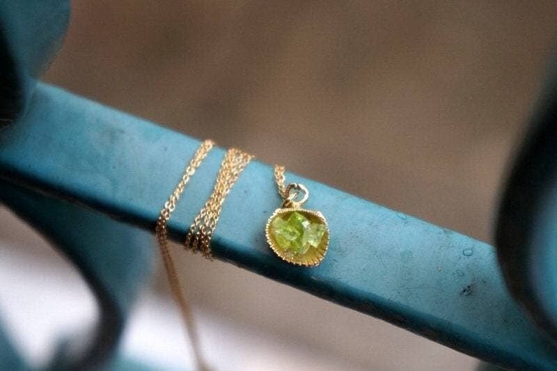 Summer Real sea shell Necklace with Green Murano raw stones.