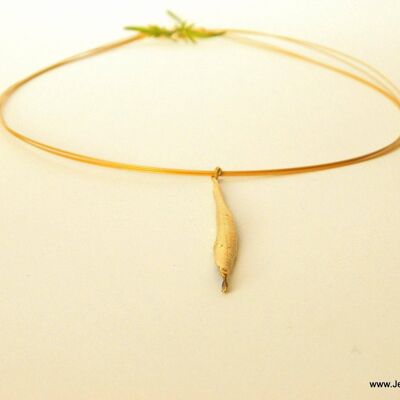 Statement Necklace Real Olive Leaf Pendant in Sterling Silve