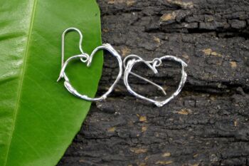 Boucles d'oreilles coeur pour filles et femmes. Jasmin en argent sterling 1