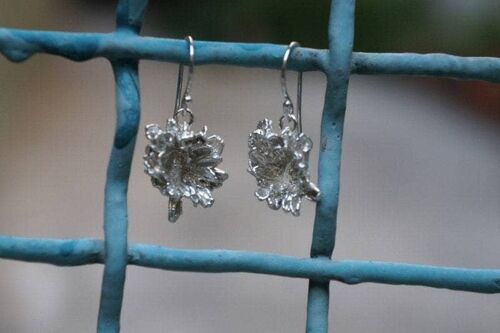 Sterling Silver plant earrings from Wild Daisy flower.