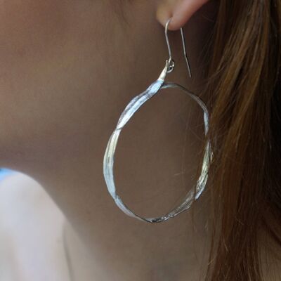Sterling silver hoop earrings from Olive Leaves.