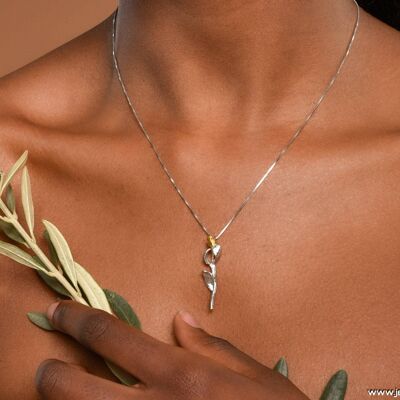 Olive Branch Necklaces for Women in sterling Silver, Pendant