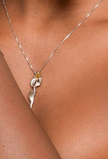 Colliers Branche d'Olivier pour Femme en Argent sterling, Pendentif 3