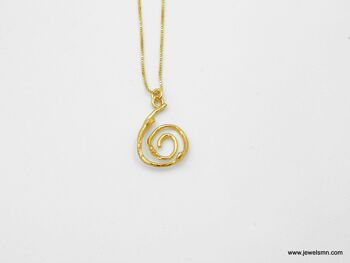 Collier en spirale d'or de plante de jasmin botanique. vrai jasmin t 3