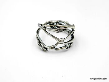 Bague Branche pour Hommes & Femmes. Bague brindille de jasmin en sterling 1