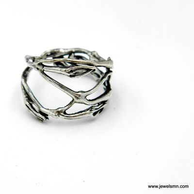 Branch Ring for Men & Women. Jasmine twig ring in sterling
