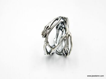 Bague Branche pour Hommes & Femmes. Bague brindille de jasmin en sterling 3