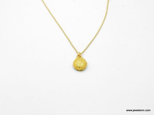 Very small Urchin pendant necklace, 14k Goldplated