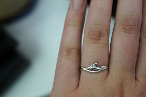Dainty Everyday Twig Real Jasmine Ring on Sterling Silver