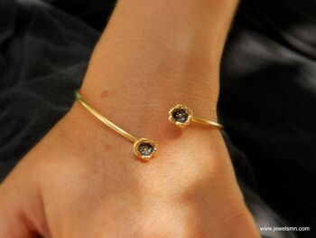 Manchette, bracelet Or et Noir de Real Lily Flower 3