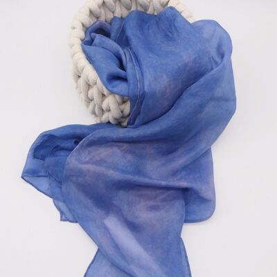 Blue and Pink Silk Scarf, Large
