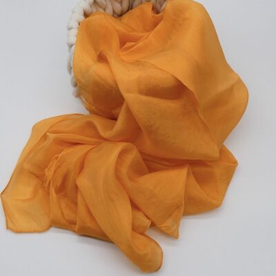 Golden Orange Silk Scarf, Large