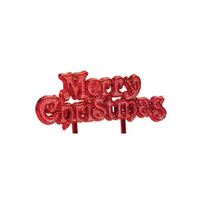 Merry Christmas Devise Cake Topper Rouge