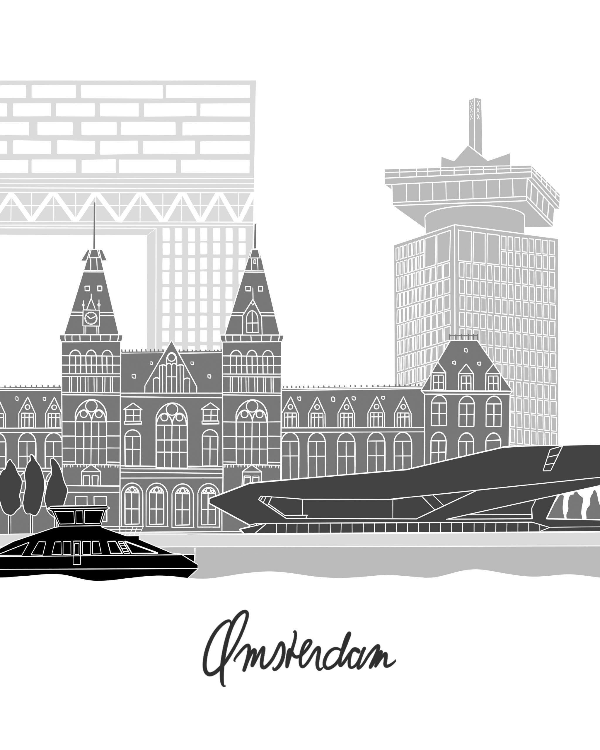 Affiche Skyline Amsterdam