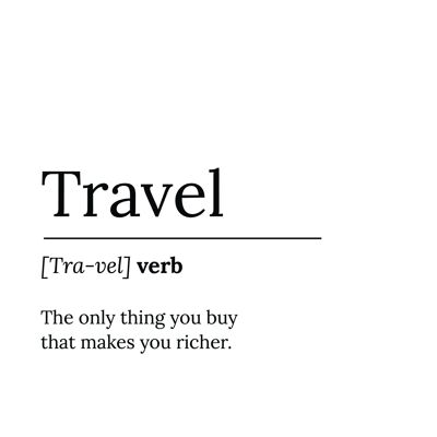 Poster Travel Quote - Travel- 30x40 cm - 30x40 cm