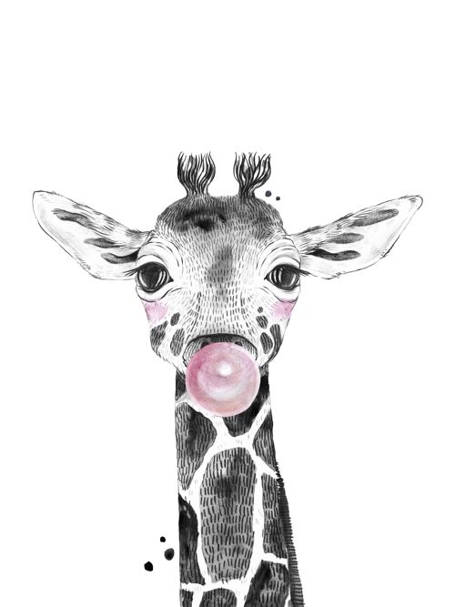 Poster Kinderkamer Giraffe- 30x40 cm - 30x40 cm