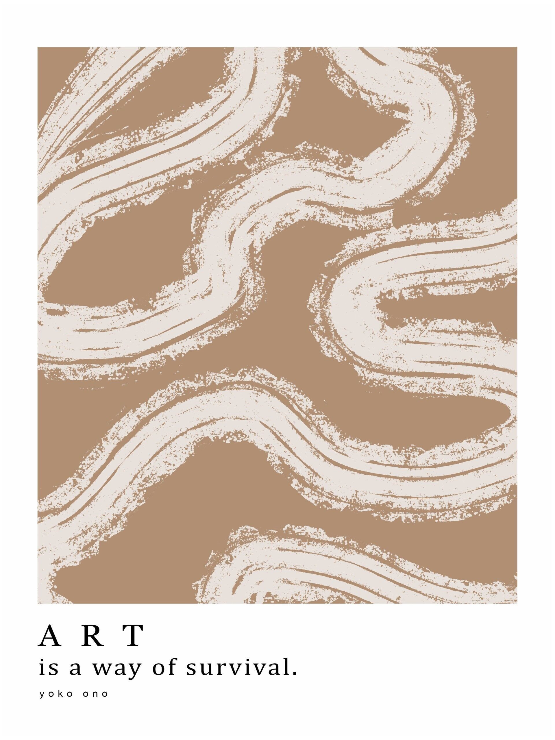 Affiche d'art abstrait - L'art est un moyen de survie - Yoko Ono - 30x40 cm - 30x40 cm