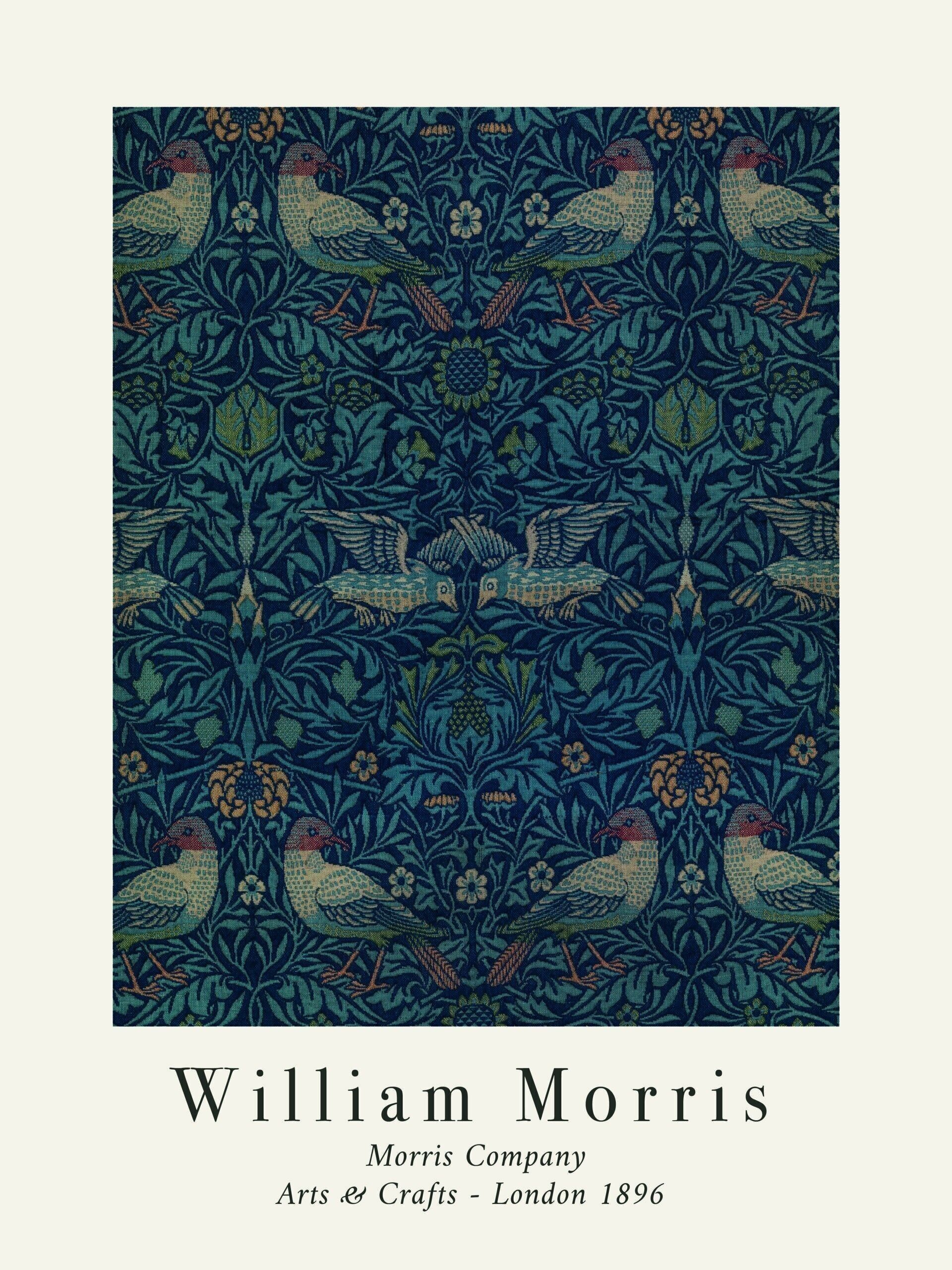 Póster William Morris Pájaros - 30x40 cm - 30x40 cm