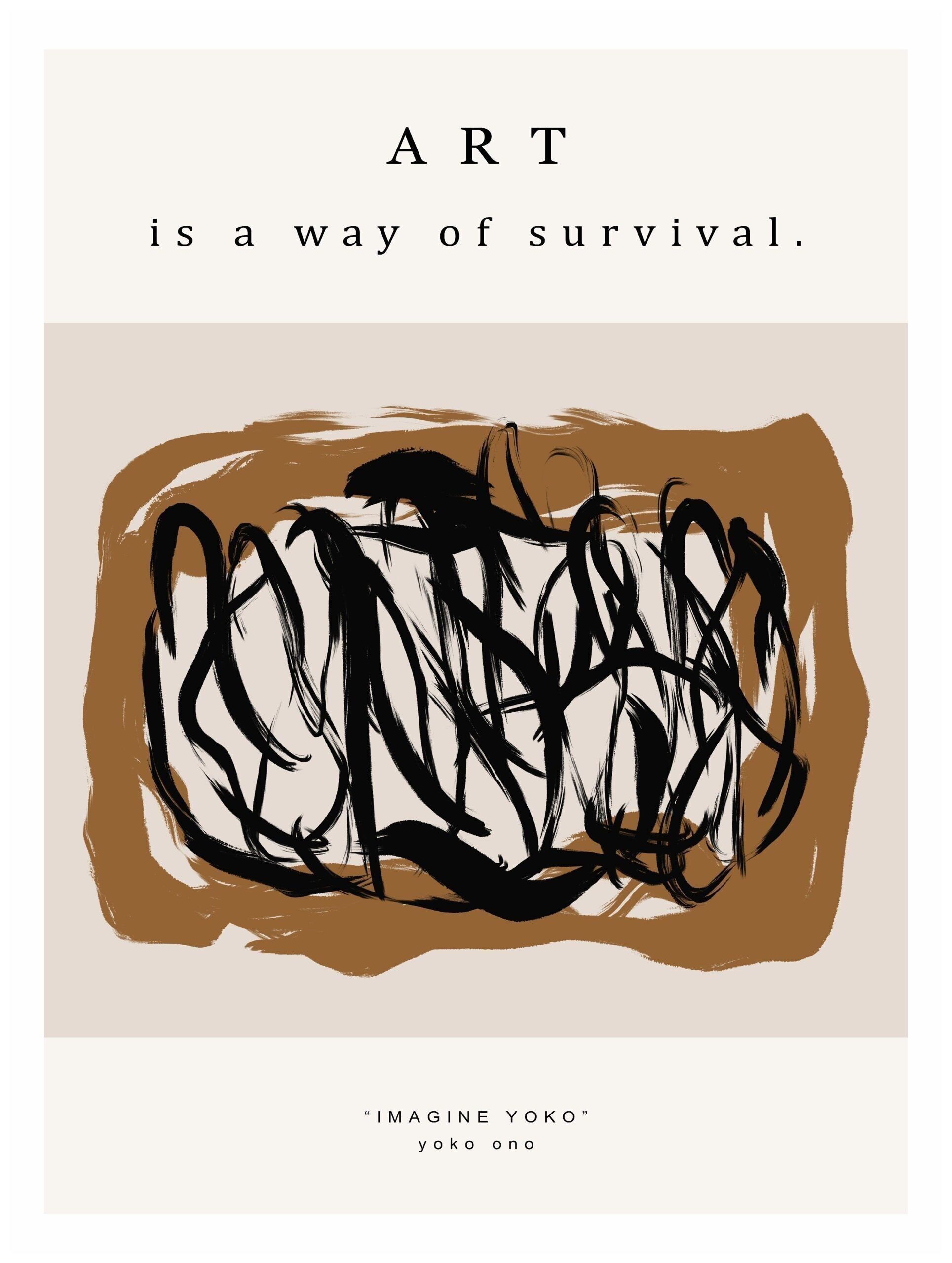 Poster Abstrac Art Print - L'art est un moyen de survie - 30x40 cm