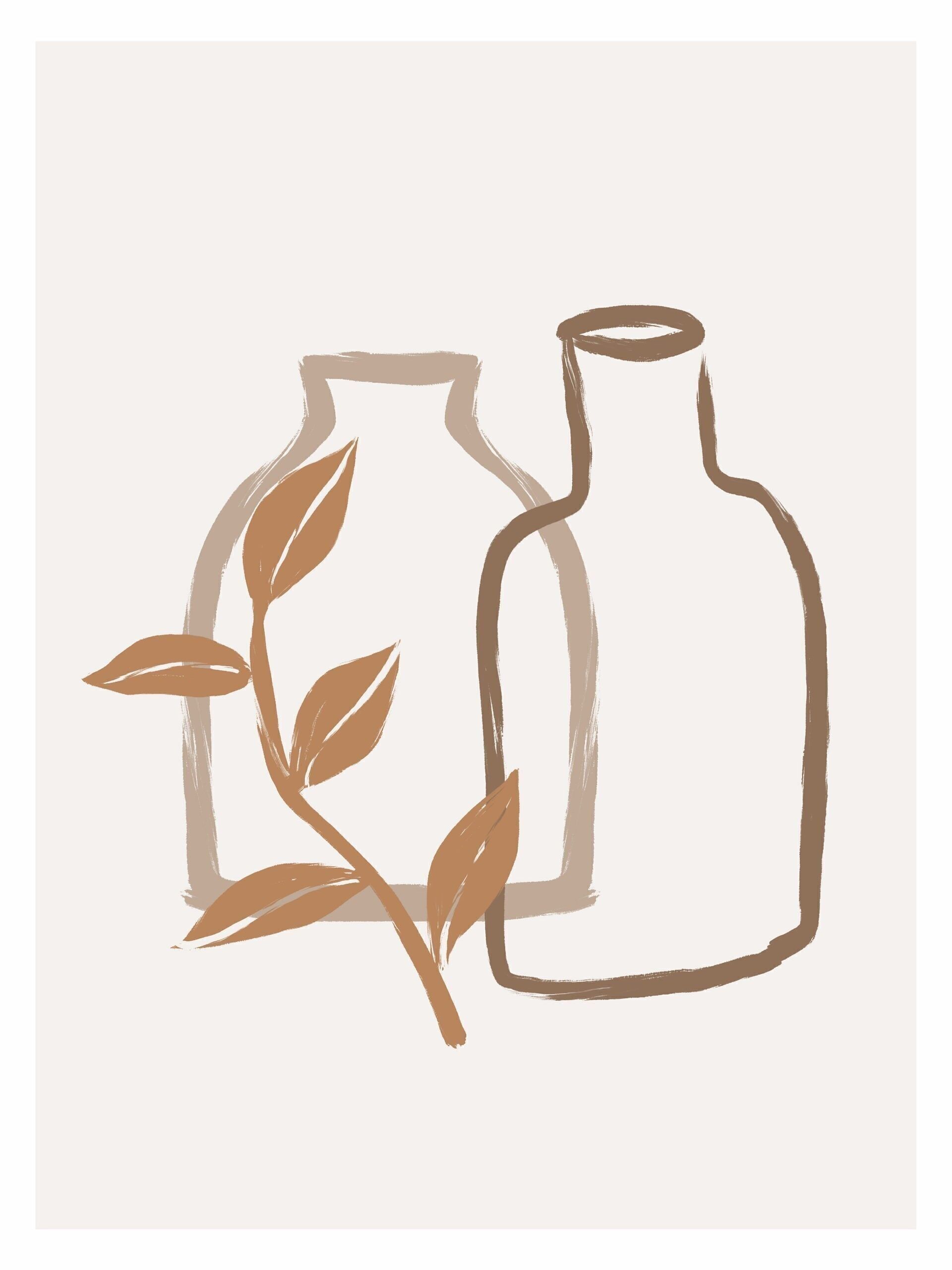 Affiche d'art abstrait - Vases - 30x40 cm