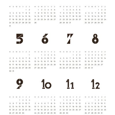 Yearly Calendar 2022 Poster - 30x40 cm
