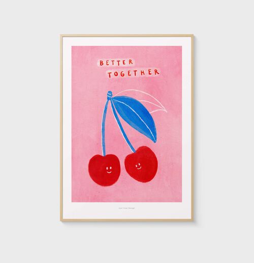 A4 Better together | Cherry Illustration Poster Art Print