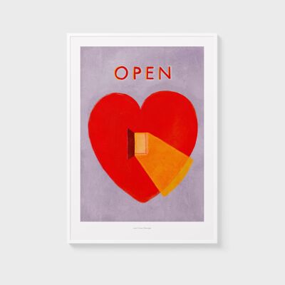A4 corazón abierto | Cartel de ilustración Lámina artística