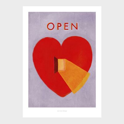 A3 Coeur Ouvert | Affiche d'illustration Impression artistique