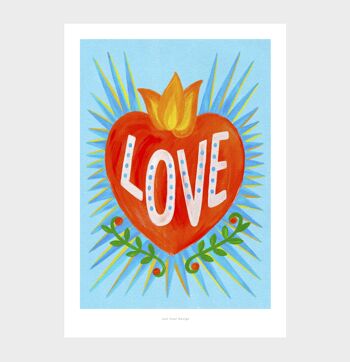 Coeur d'amour mexicain A3 | Affiche d'illustration Impression artistique 3