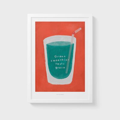 A3 Grüne Smoothies schmecken grün | Illustration Kunstdruck