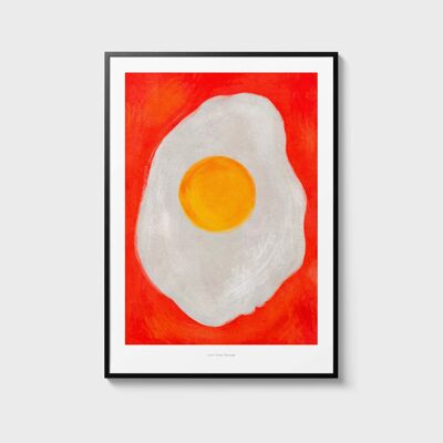 A4 Huevo frito | Cartel de ilustración Lámina artística