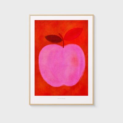 A3 manzana rosa | Cartel de ilustración Lámina artística