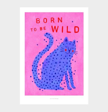 A4 Né pour être léopard sauvage | Illustration d'AnimaI Imprimer 3